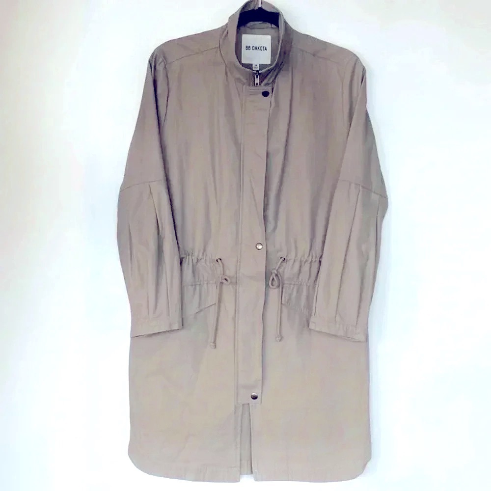 BB Dakota Taupe Trench Coat Size M Grandmacore Preppy Academia